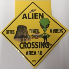 Alien Crossing Sticker